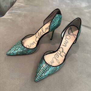 Sam Edelman Snakeskin "Delilah" Pointed Toe Stiletto Pumps